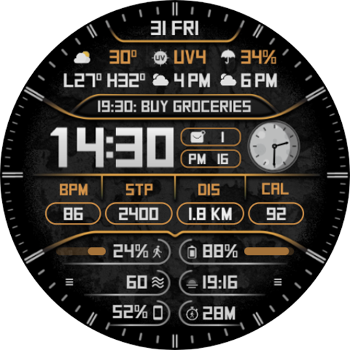 SimpleWF Infowatch 1 - Digital Galaxy Watch Face