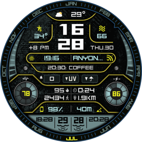 SimpleWF Infowatch 3 - Digital Galaxy Watch Face