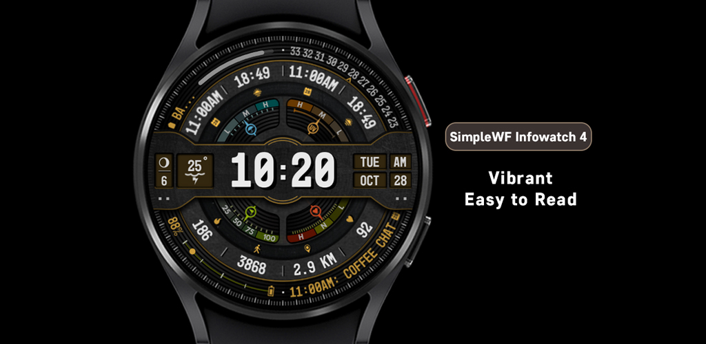 SimpleWF Infowatch 4 - A Stylish, Functional, and Customizable Smartwatch Face
