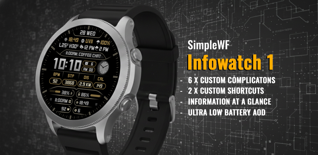 SimpleWF Infowatch 1 - The Ultimate Digital Galaxy Watch Face for Health and Lifestyle