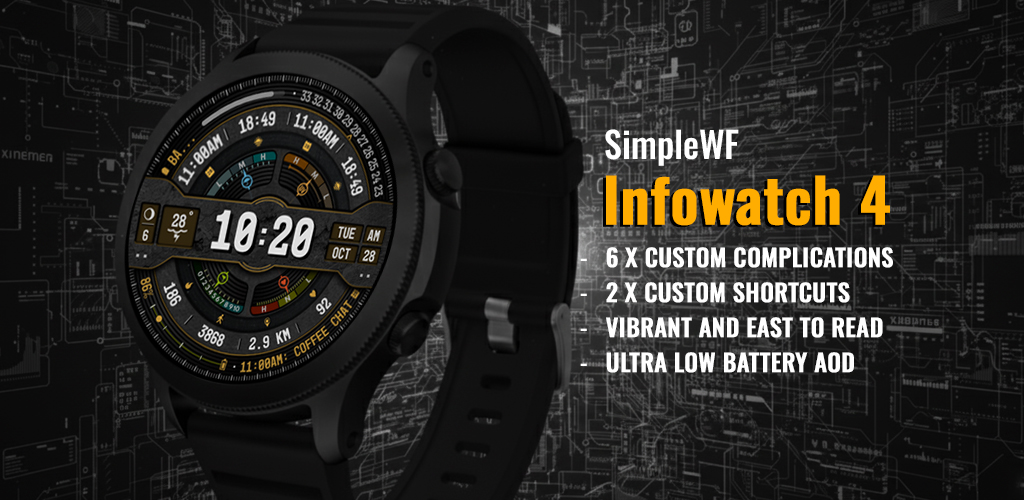 SimpleWF Infowatch 4 - A Stylish, Functional, and Customizable Smartwatch Face